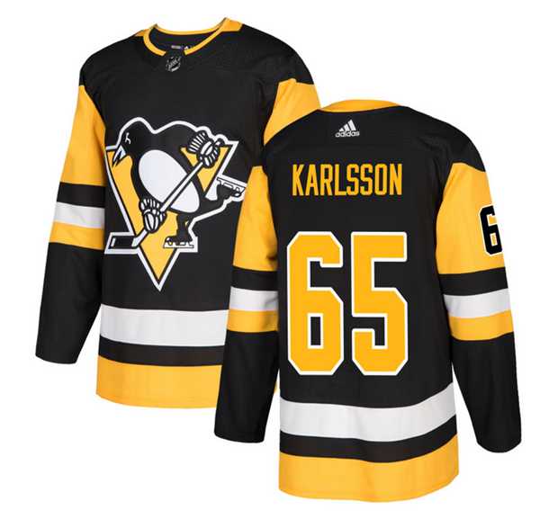 Men%27s Pittsburgh Penguins #65 Erik Karlsson Black Stitched Jersey Dzhi